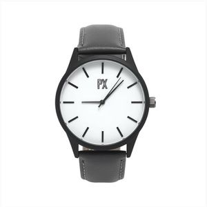 PX Clothing | BNIB |⌚️Tyler Leather Strap Watch in Charcoal